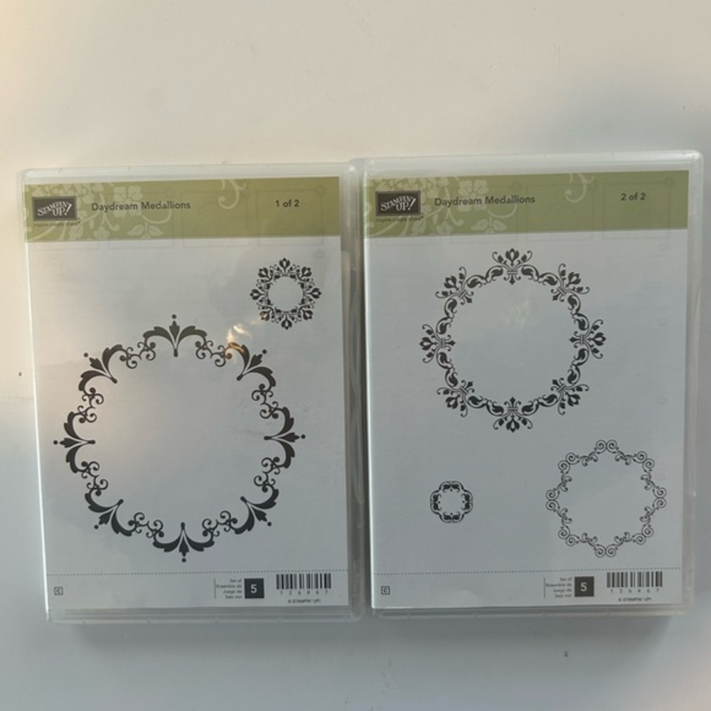 STAMPIN UP RETIRED DAYDREAM MEDALLIONS CLEAR MOUNT STAMP SET BRAND NEW